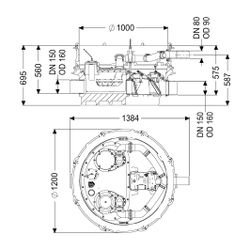 Kessel Rückstauhebeanlage Ecolift XL Mono 1 motorisierte Klappe SPF 1400-S3... KESSEL-8741006 4026092068236 (Abb. 1)