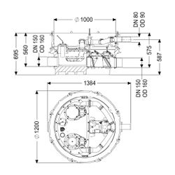 Kessel Rückstauhebeanlage Ecolift XL Mono 1 motorisierte Klappe SPF 1500-S3... KESSEL-8741007 4026092068243 (Abb. 1)