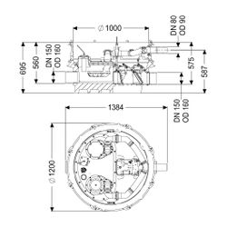 Kessel Rückstauhebeanlage Ecolift XL Mono 1 motorisierte Klappe SPF 4500-S3... KESSEL-8741009 4026092068267 (Abb. 1)