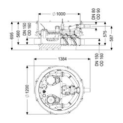 Kessel Rückstauhebeanlage Ecolift XL Mono 2 motorisierte Klappen SPF 3000-S3... KESSEL-8741012 4026092068298 (Abb. 1)