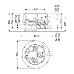 Kessel Rückstauhebeanlage Ecolift XL Mono 2 motorisierte Klappen SPF 1400-S3, Konus... KESSEL-8741048 4026092070574 (Abb. 1)