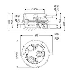 Kessel Rückstauhebeanlage Ecolift XL Mono 2 motorisierte Klappen SPF 1500-S3, Konus... KESSEL-8741049 4026092070581 (Abb. 1)