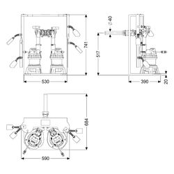 Kessel Pumpen-Einbausatz Retrofit M Duo GTF 1200, 15,5 m3/h, 230V, 1,4kW... KESSEL-8744005 4026092103357 (Abb. 1)