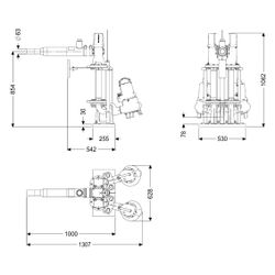 Kessel Pumpen-Einbausatz Retrofit L Duo GTK 1300, 400V, 57m3/h, 12,4m, DN 90, Pegelsond... KESSEL-8744030 4026092103555 (Abb. 1)