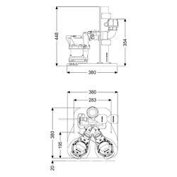 Kessel Pumpen-Einbausatz Retrofit S Duo GTF 500-S1, 230V, 448x380x403mm, Kunststoff... KESSEL-8744050 4026092109496 (Abb. 1)