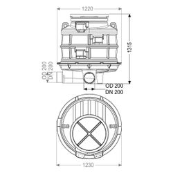 Kessel Standardschacht GT LW1000, DN 200, 1.070mm, rechts, Polyethylen... KESSEL-881070 4026092024126 (Abb. 1)