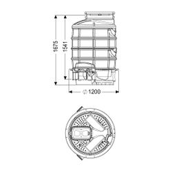 Kessel Rückstauschacht LW 1000 Zulauf DN 150, Auslauf DN 150, 1680mm... KESSEL-881505-DN150 4026092071281 (Abb. 1)