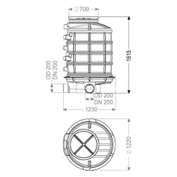 Kessel Standardschacht GT LW1000, DN 200, 1.570mm, Polyethylen... KESSEL-881560 4026092024256 (Abb. 1)