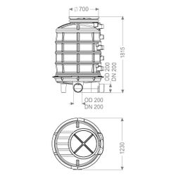 Kessel Standardschacht GT LW1000, DN 200, 1.570mm, 90 Grad rechts... KESSEL-881570 4026092024263 (Abb. 1)