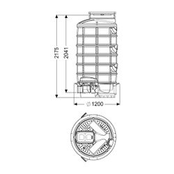 Kessel Rückstauschacht LW 1000 Zulauf DN 150, Auslauf DN 150, 2180mm... KESSEL-882005-DN150 4026092071298 (Abb. 1)