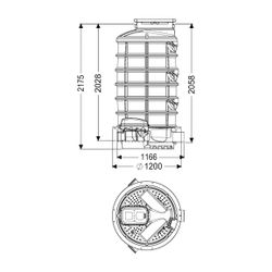 Kessel Rückstauschacht LW 1000 Zulauf DN 150, Auslauf DN 200, 2180mm... KESSEL-882005 4026092049273 (Abb. 1)