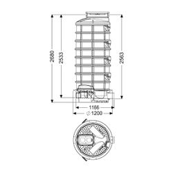 Kessel Rückstauschacht LW 1000 Zulauf DN 150, Auslauf DN 200, 2680mm... KESSEL-882505 4026092049280 (Abb. 1)