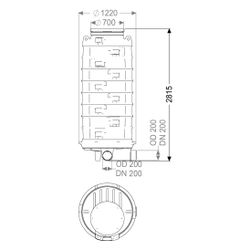 Kessel Standardschacht GT LW1000, 2.570mm, DN 200, Bogen 90 Grad links, Polyethylen... KESSEL-882560 4026092024539 (Abb. 1)