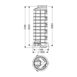 Kessel Rückstauschacht LW 1000 Zulauf DN 150, Auslauf DN 200, 3180mm... KESSEL-883005 4026092049297 (Abb. 1)