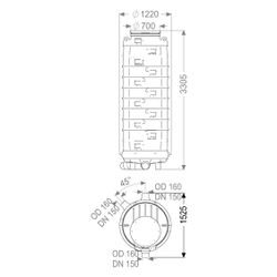 Kessel Standardschacht GT LW1000, 3.070mm, DN 150/200, 1 Zulauf rechts, 45 Grad... KESSEL-883020 4026092024607 (Abb. 1)