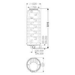 Kessel Standardschacht GT LW1000, DN 200, 3.070mm, 90 Grad links... KESSEL-883060 4026092024645 (Abb. 1)
