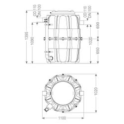 Kessel Fettabscheider EasyClean Modular free NS 2 Direct, rund... KESSEL-93002.00/D1-R 4026092111659 (Abb. 1)