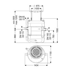 Kessel Fettabscheider EasyClean ground NS 2 Direct, 800-1.200mm, Klasse A/B, link... KESSEL-93002.120B-DL 4026092095119 (Abb. 1)