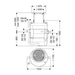Kessel Fettabscheider EasyClean ground NS 2 Direct, 800-1.200mm, Klasse D, rechts... KESSEL-93002.120D-DR 4026092095089 (Abb. 1)