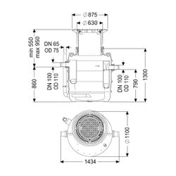 Kessel Fettabscheider EasyClean ground NS 2 Direct, 550-950mm, Klasse D, links... KESSEL-93002.80D-DL 4026092095058 (Abb. 1)