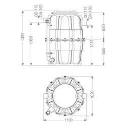 Kessel Fettabscheider EasyClean Modular free NS 3 Direct, rund... KESSEL-93003.00/D1-R 4026092103654 (Abb. 1)