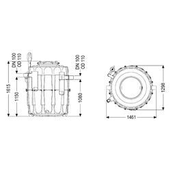 Kessel Fettabscheider EasyClean Modular free NS 4 rund Direktentsorgung... KESSEL-93004.00/D1-R 4026092108284 (Abb. 1)