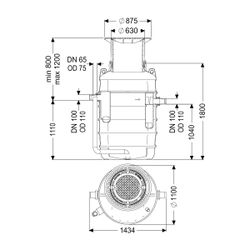 Kessel Fettabscheider EasyClean ground NS 4 Direct, 800-1.200mm, Klasse A/B, rech... KESSEL-93004.120B-DR 4026092095027 (Abb. 1)