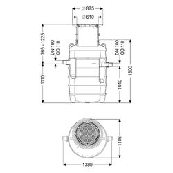 Kessel Fettabscheider EasyClean ground NS 4 Standard, 800-1.200mm, Klasse D... KESSEL-93004/120D 4026092025581 (Abb. 1)