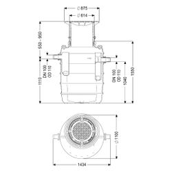 Kessel Fettabscheider EasyClean ground NS 4 Standard, 550-950mm, Klasse A/B... KESSEL-93004/80B 4026092025598 (Abb. 1)