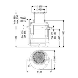 Kessel Fettabscheider EasyClean ground NS 4 Direct, 550-950mm, Klasse D, rechts... KESSEL-93004.80D-DR 4026092094860 (Abb. 1)