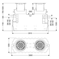 Kessel Fettabscheider EasyClean ground NS 10 Standard, 740-1.175mm, Klasse D... KESSEL-93010/120D 4026092025802 (Abb. 1)