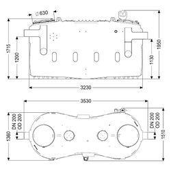 Kessel Fettabscheider EasyClean free NS 15, 3.530x1.490x1.950mm, PE, Violett, 9301... KESSEL-93015-01-D-R 4026092105184 (Abb. 1)