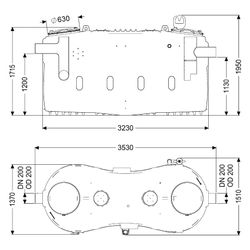 Kessel Fettabscheider EasyClean free NS 20, 1730L, 3.530x1.490x1.950mm, PE, Violet... KESSEL-93020-01-D-R 4026092105207 (Abb. 1)