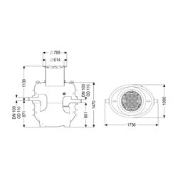 Kessel Fettabscheider EasyClean ground NS 1 Standard, 900-1.190mm, Klasse D... KESSEL-95010-120D 4026092100387 (Abb. 1)