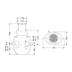 Kessel Fettabscheider EasyClean ground NS 1 Direct, 1.040-1.740mm, Klasse A/B, li... KESSEL-95010-170B-DL 4026092101100 (Abb. 1)