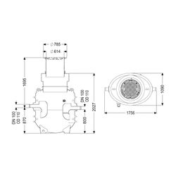 Kessel Fettabscheider EasyClean ground NS 2 Direct, 1.040-1.740mm, Klasse A/B, re... KESSEL-95020-170B-DR 4026092100790 (Abb. 1)