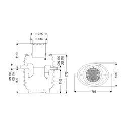 Kessel Fettabscheider EasyClean ground NS 4 Standard, 900-1.190mm, Klasse D... KESSEL-95040-120D 4026092100417 (Abb. 1)