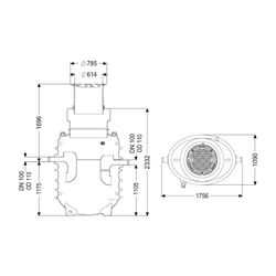 Kessel Fettabscheider EasyClean ground NS 4 Direct, 1.190-1.740mm, Klasse D, rech... KESSEL-95040-170D-DR 4026092100899 (Abb. 1)