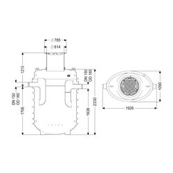 Kessel Fettabscheider EasyClean ground NS 7 Standard, 715-1.215mm, Klasse A/B... KESSEL-95070-120B 4026092100349 (Abb. 1)
