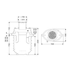 Kessel Fettabscheider EasyClean ground NS 7 Direct, 925-1.215mm, Klasse D, rechts... KESSEL-95070-120D-DR 4026092100745 (Abb. 1)