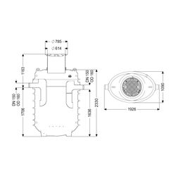Kessel Fettabscheider EasyClean ground NS 7 Standard, 925-1.215mm, Klasse D... KESSEL-95070-120D 4026092100424 (Abb. 1)