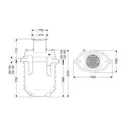 Kessel Fettabscheider EasyClean ground NS 8,5 Direct, 665-1.165mm, Klasse A/B, li... KESSEL-95085-120B-DL 4026092100998 (Abb. 1)