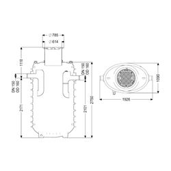 Kessel Fettabscheider EasyClean ground NS 10 Direct, 880-1.170mm, Klasse D, recht... KESSEL-95100-120D-DR 4026092100769 (Abb. 1)