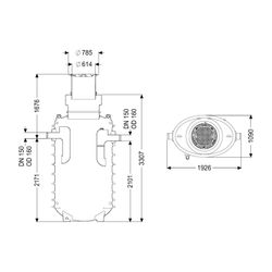 Kessel Fettabscheider EasyClean ground NS 10 Direct, 1.020-1.720mm, Klasse A/B, r... KESSEL-95100-170B-DR 4026092100844 (Abb. 1)