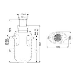 Kessel Fettabscheider EasyClean ground NS 10 Standard, 1.020-1.720mm, Klasse A/B... KESSEL-95100-170B 4026092100523 (Abb. 1)