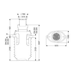 Kessel Fettabscheider EasyClean ground NS 12,5 Standard, 1.145-1.695mm, Klasse D... KESSEL-95125-170D 4026092100615 (Abb. 1)
