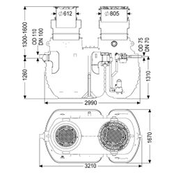 Kessel Fettabscheider EasyClean ground Multi Direct-L, NS 4, 1.130-1.600mm, D 400... KESSEL-96004-DL-170D 4026092110027 (Abb. 1)