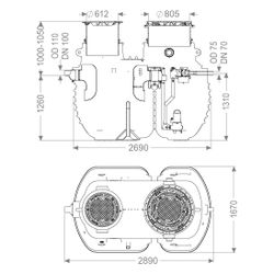 Kessel Fettabscheider EasyClean ground Direct-R, NS 4, 830-1.050mm, D 400, Kunsts... KESSEL-96004-DR-120D 4026092109861 (Abb. 1)