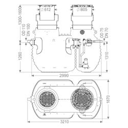 Kessel Fettabscheider EasyClean ground Multi NS 4, 1.130-1.600mm, Kunststoff, Schw... KESSEL-96004-G-170D 4026092109779 (Abb. 1)