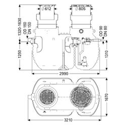 Kessel Fettabscheider EasyClean ground Multi Direct-L, NS 7, 1.150-1.630mm, Kunst... KESSEL-96007-DL-170D 4026092110034 (Abb. 1)